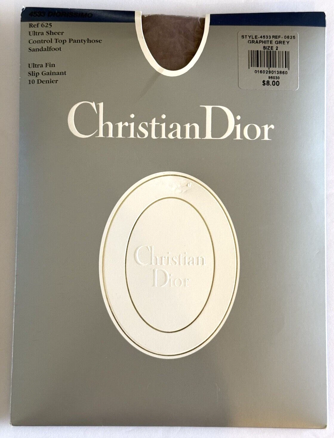 Collant Christian Dior Control Top gris graphite taille 2 4533 (2 disponibles) 10 deniers