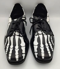 Funtasma Mens XRay Black Skeleton Bone Goth Punk Halloween Shoes Size 8-9 Small