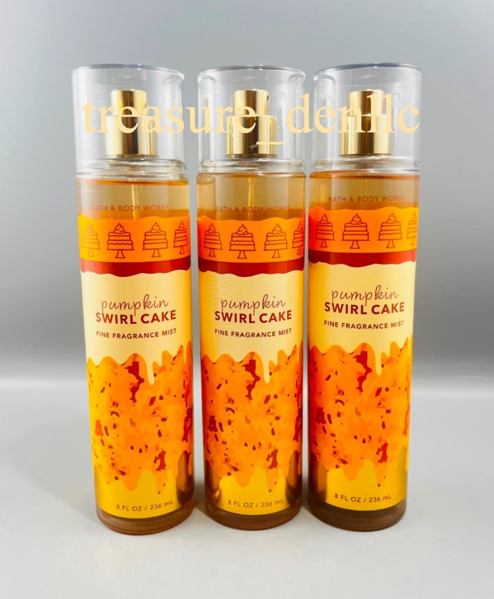 Bath Body Works Pumpkin Swirl Cake FFM Fine Fragrance Mist Body Spray Set  of