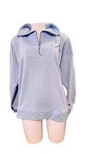 Women's Eddie Bauer Light Blue Quarter Zip Pullover Sweatshirt XL