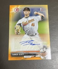 2017 Bowman Retail Prospect Auto Orange /25 Tanner Scott #PA-TS Auto Rookie RC