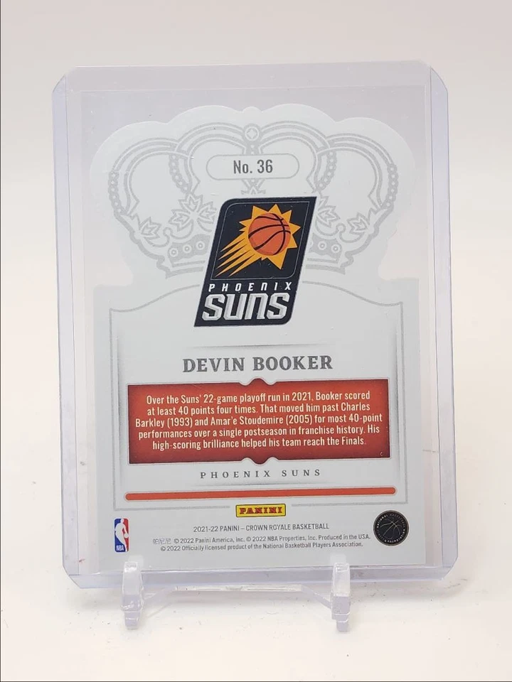 DEVIN BOOKER 2021-22 CROWN ROYALE RED CRYSTAL DIE CUT SUNS /49 Q5375 - Image 2 of 2