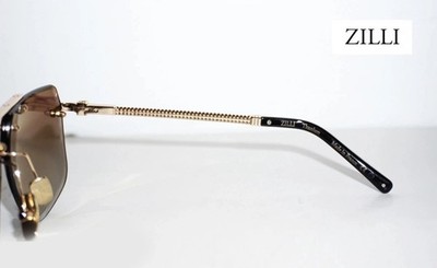 ZILLI FRANCE ZI65095 C02 GOLD & BROWN MEN'S TITANIUM SUNGLASSES 63