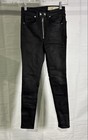 Rag & Bone Women's Black Dash Coated Skinny Pants Exposed Zip High Rise Sz 24 — photo 1