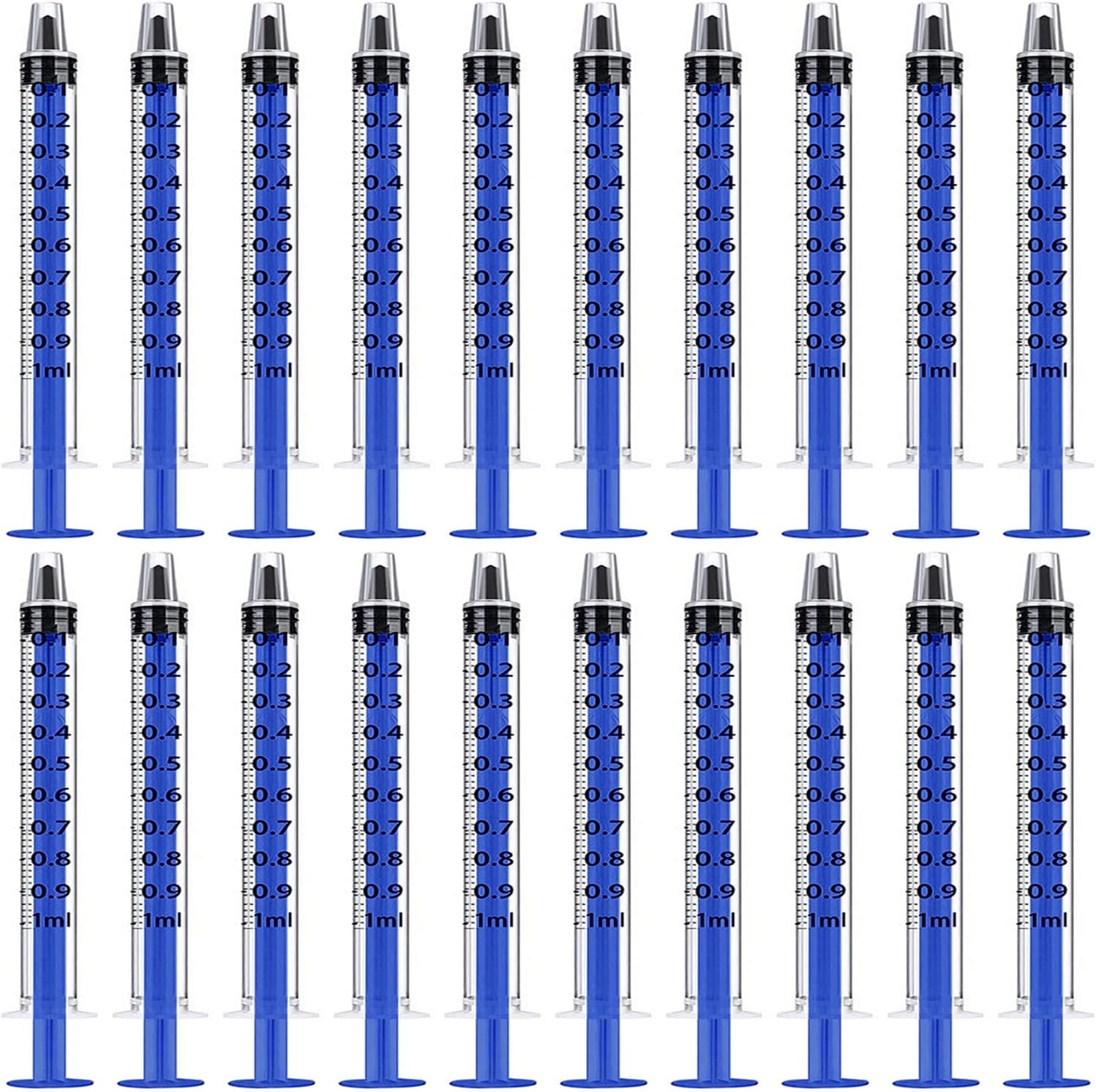 Blue 100 Pcs 1ml 1cc Plastic Syringe No Needle for Pets Oral,... 
