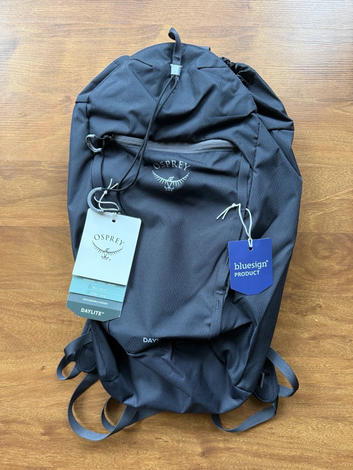 Osprey Daylite Cinch Daypack 15L Black Backpack NWT