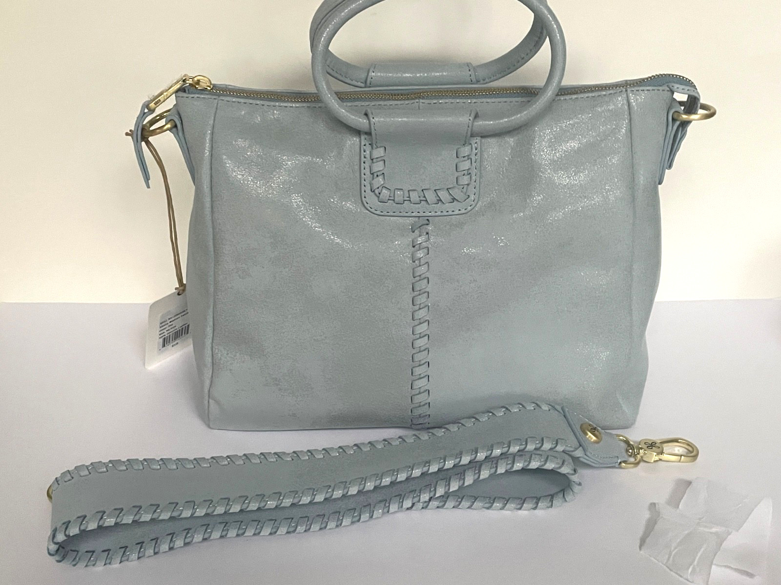 Hobo International Bag Sheila Sky Blue Medium Satchel Leather $338, NWT