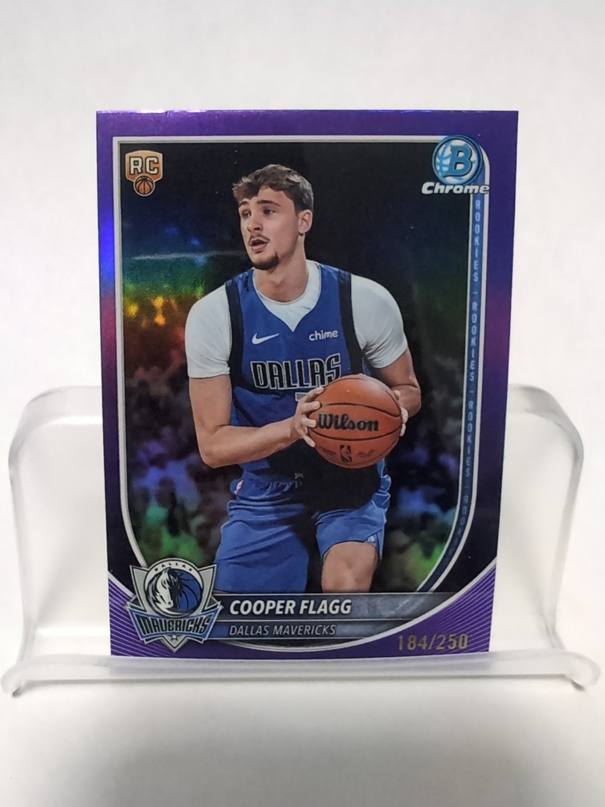 2025 Topps Bowman Chrome Cooper Flagg Rookie Purple /250 BCV-1 Mavericks