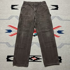 Vtg Carhartt Double-Knee Dungaree Carpenter Pants Distressed Actual Sz 32x31