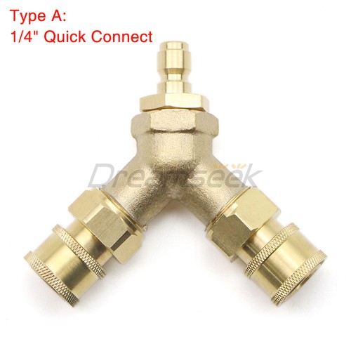 Pressure Washer Tee 3/8" 1/4inch Fitting Splitter Coupler Quick Connect Adapter - 第 13/14 張圖片