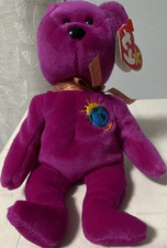 Ty Beanie Baby Millennium Bear Retired Original 1999 Purple Plush with Tag