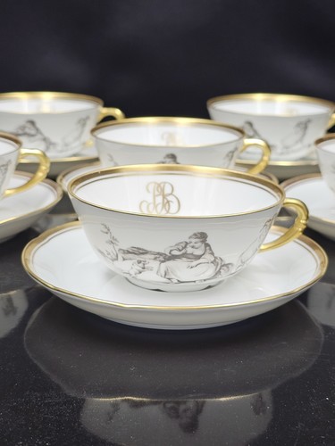 Bernardaud, servicio de té, colección, pastoral en grisaille. Limoges - Imagen 16 de 17