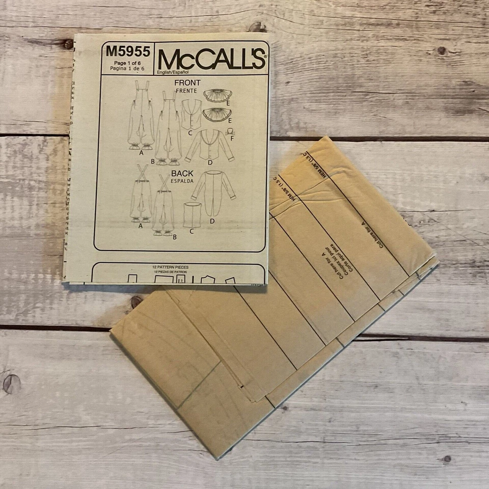 McCalls 5955 Sewing Pattern Clown Halloween Costume Child Sz 3-8 UNCUT - Image 3 of 3