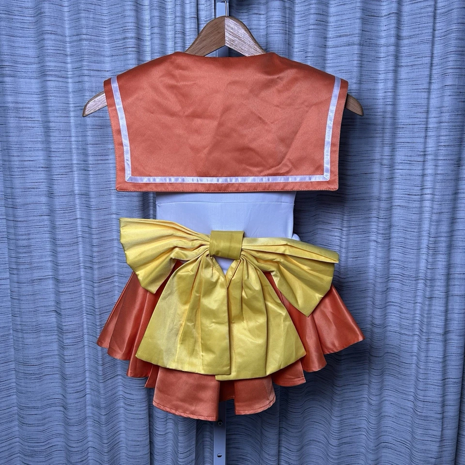 Sailor Moon Cosplay Sailor Venus Minako Aino Costume Girls 6XS Anime Dress, Bow - Image 2 of 4
