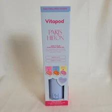 Paris Hilton x Vitapod 22oz Pearlescent Water Bottle & 6 Drink Mix Pod Pool Blue