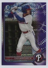2022 Bowman Chrome Prospects Mega Box Purple Mojo Refractor Yhoswar Garcia 1j1i