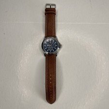 Caribbean Joe CJ7119SL Watch Analog Singapore Movement Leather Band EUC