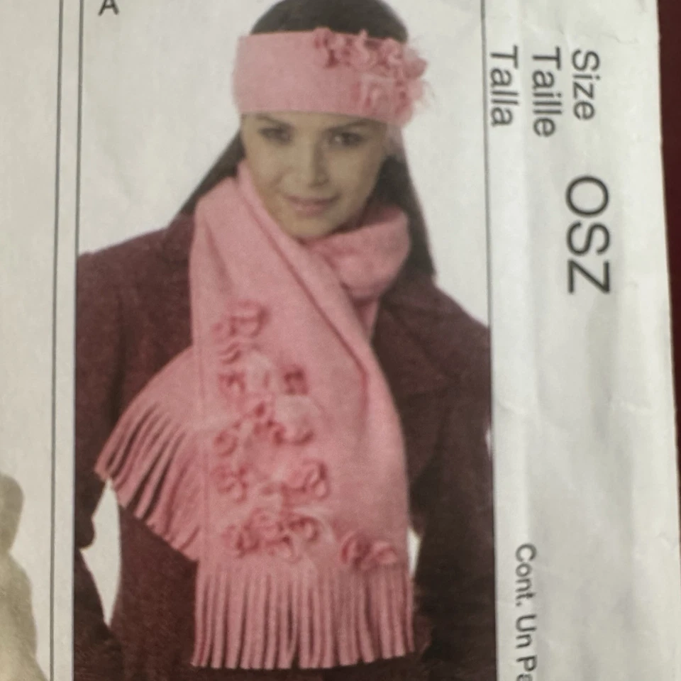 McCalls Sewing Patterns 6254: Headbands, Hat, Scarves, Gloves, etc. - New, Uncut - Image 3 of 4