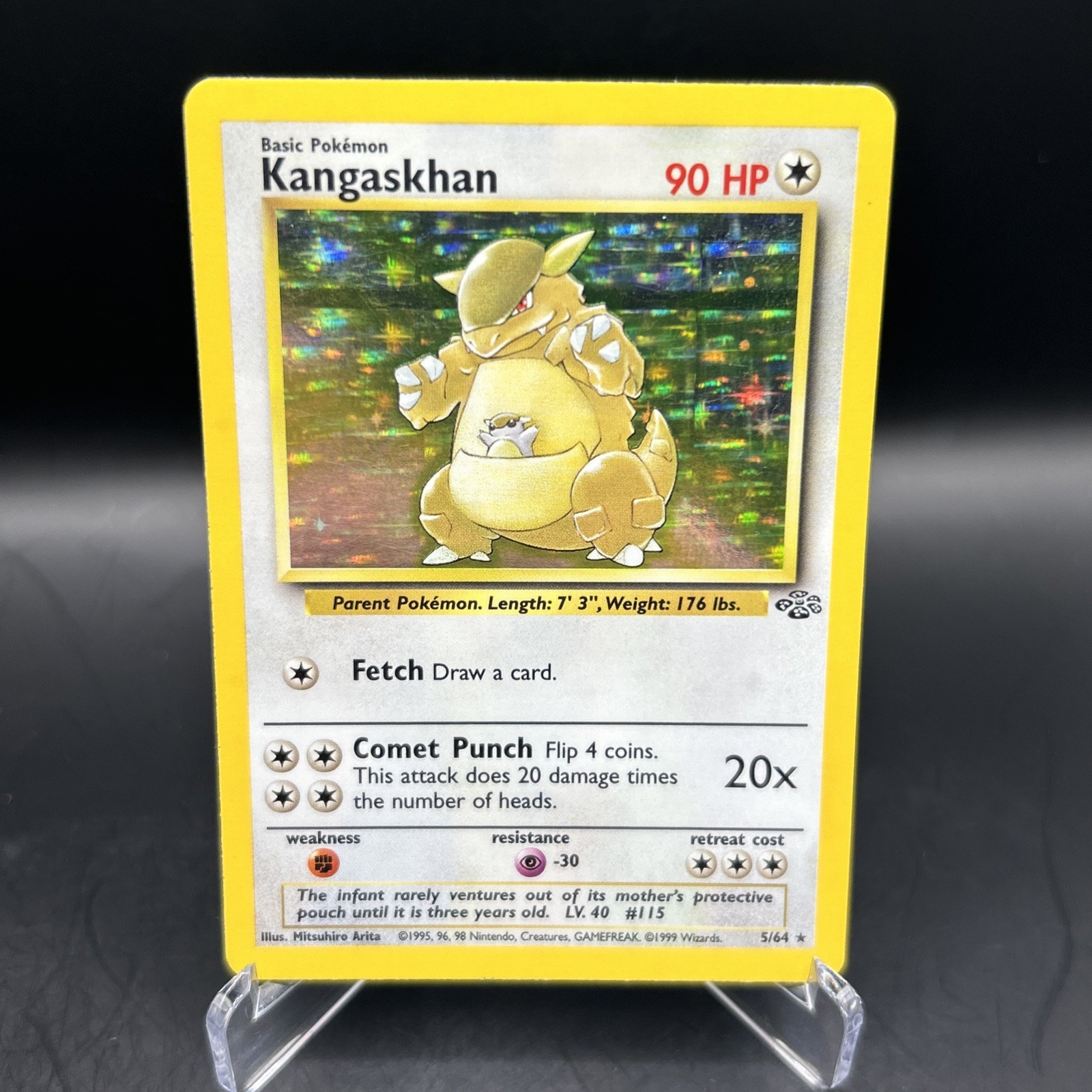 Pokémon TCG Kangaskhan Jungle Holo Card 5/64 Unlimited Rare NM Condition -j