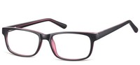 Sunoptic Brille Mit Klassischem Rahmen Und Klaren GläSern, Schwarz Hellviolett