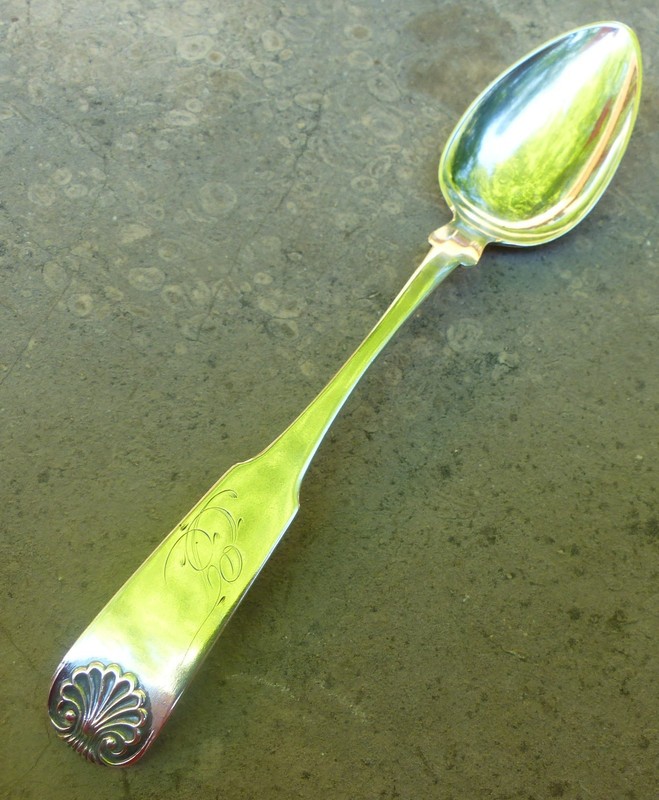 Coin Silver, SHELL,  Teaspoon,  , 1825, Austin