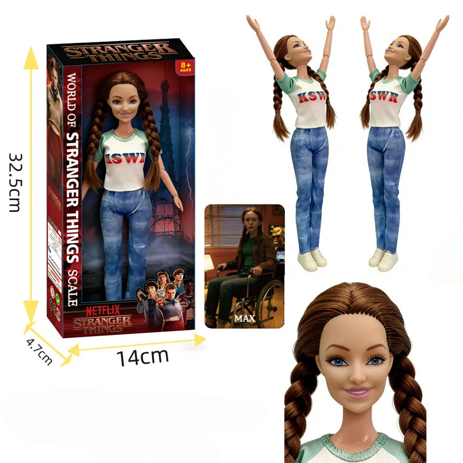 Stranger Things Holly Eleven, Max, Will, Dustin Multi-Jointed Action Figure Toy