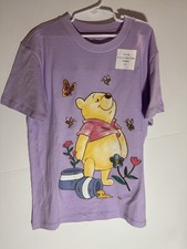 Disney Winnie The Pooh Girls Graphic T-Shirt NWT SZ XL Purple Raised Graphics