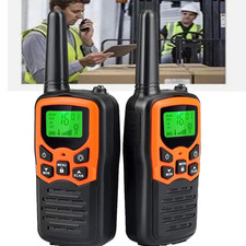 2 PACK Long Range 100 Mile Walkie Talkie Two Way Radio Charge Waterproof Headset