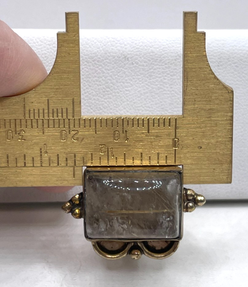 VTG Chunky Rutilated Quartz Statement Ring 925 St… - image 13