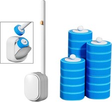 Wall Mounted Disposable Toilet Brush with 18 Refill Heads