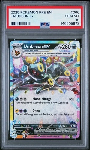 2025 POKEMON PRE EN-PRISMATIC EVOLUTIONS #060 UMBREON EX PSA 10
