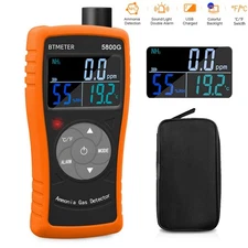 Digital  Ammonia Gas Detector 0-100PPM NH3 Gas Monitor Temp Tester USB Recharge