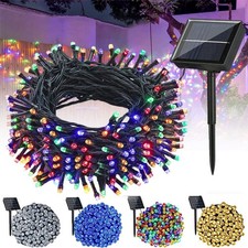 Solar Fairy String Lights 100/200/500 LED Outdoor Garden Xmas Party Tree Decor