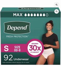 Depend Fresh Protection Adult Incontinence Underwear for Women Size Small 92 ct