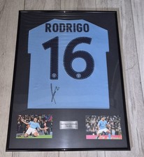Signed Football Shirt. Rodri Signed Manchester City Shirt In Frame Proof/COA