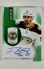 2021-22 The Cup Benoit-Oliver Groulx Auto Button Green #'d 3/3 DUCKS