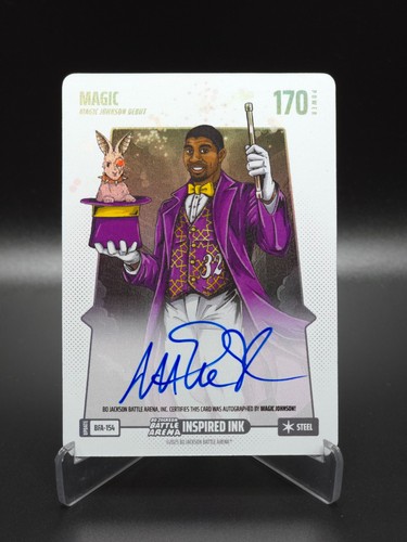 Magic `Magic Johnson` Bo Jackson Battle Arena Battlefoil Auto Steel