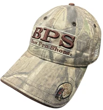 BPS Bass Pro Shops Hat Cap Structured Brown Camo Embroidered A-Flex Hunting Fish