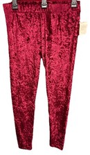 Sweet          Women  s Lined Velvet Feel Leggings- Wine Color-Large