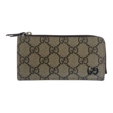 GUCCI GG details 295233 2184 Card Case coin purse Beige Brown GG Supreme Canvas