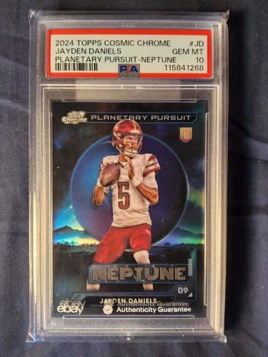 2024 TOPPS COSMIC CHR PLANETARY PURSUIT NEPTUNE JAYDEN DANIELS ROOKIE CARD PSA10
