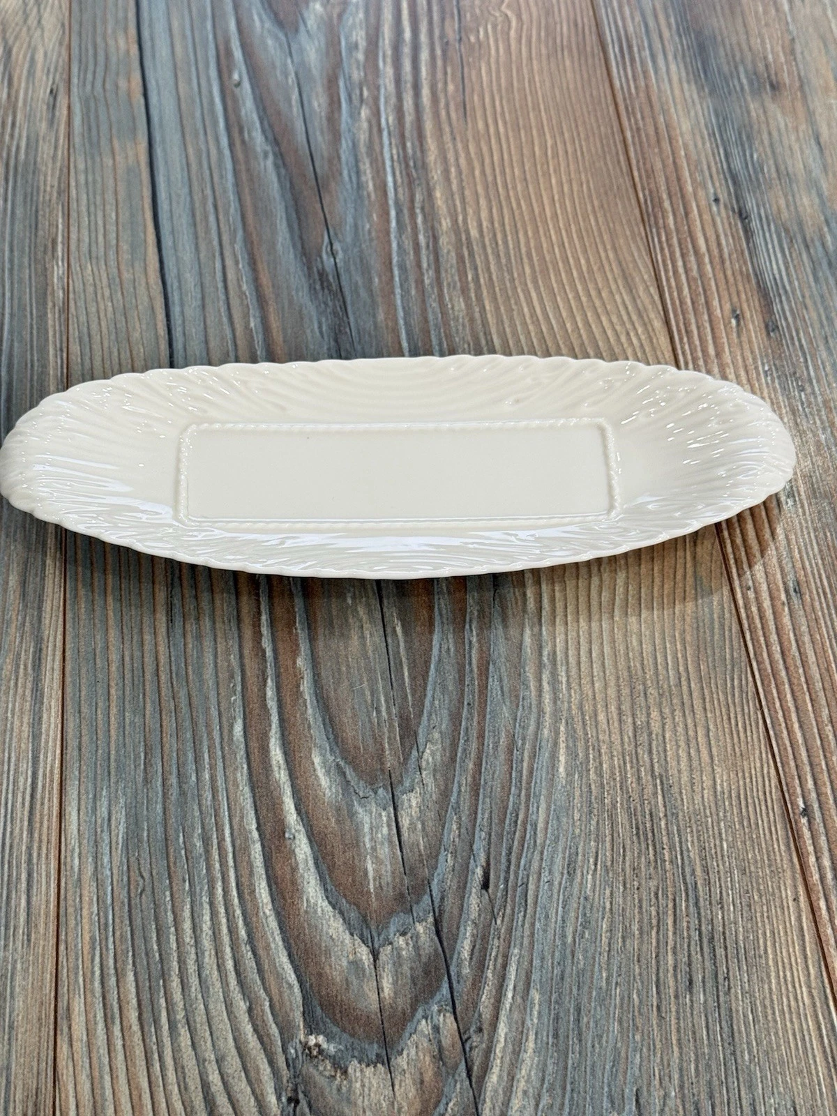 LENOX Open Butter Tray Dish Ivory Gold Trim 9” x 3” Made in USA