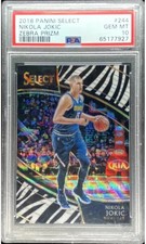 2018 Panini Select Zebra Prizm Courtside Nikola Jokic Case Hit Gem Mint PSA 10