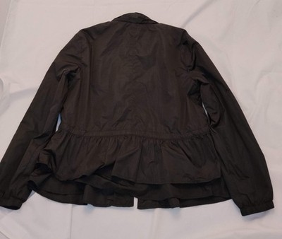 Giacca Donna Conbipel Nera Taglia L Leggera Zip Con Volant Elegante
