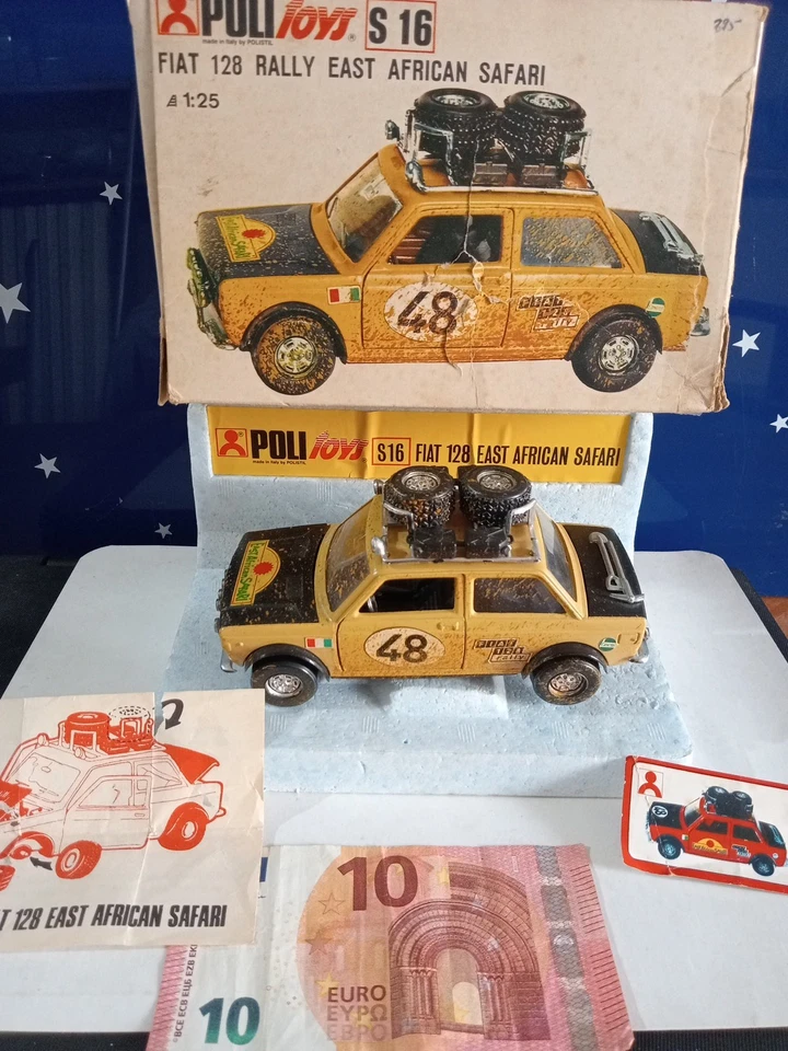 FIAT 128 RALLY EAST AFRICAN SAFARI POLISTIL POLITOYS 1:25 VINTAGE MADE IN ITALY - Immagine 2 di 4