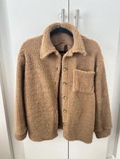 Stradivarius Brown Teddy Button Down Fleece Shirt Size S