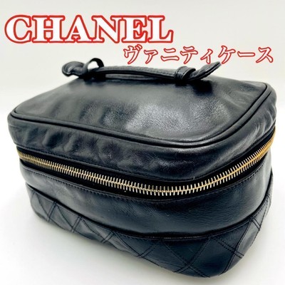 CHANEL ポーチ CHANEL Vanity Case Makeup Pouch Black Coco Mark 0930 Present