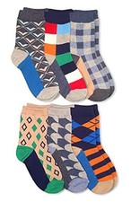 boys Fun Colorful Dress Crew Socks 6 Pair Pack Medium Multi