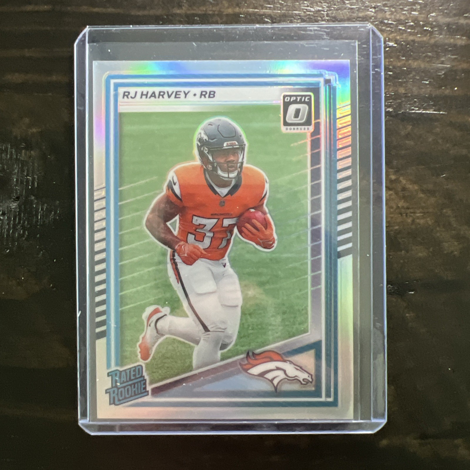 2025 Panini Donruss - Rated Rookie RJ Harvey #312 Optic Preview Holo Prizm (RC)