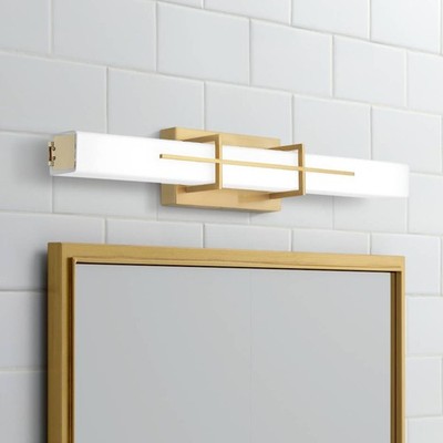 Quoizel Gemini 28 1/4'' Wide Aged Brass LED Bath Light